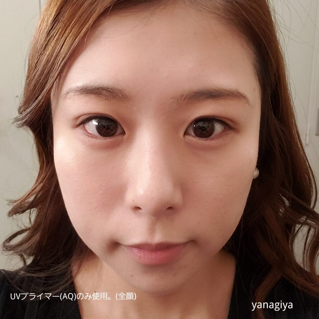 AQクッションを使ってメイクしました(UVプライマーのみ使用)