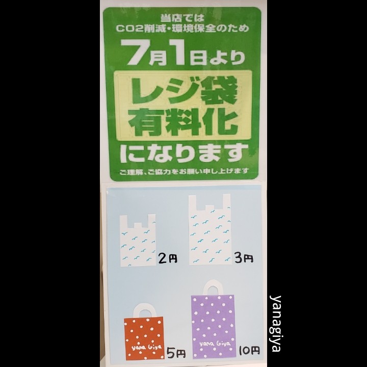 7月1日(水)からレジ袋有料となります｜化粧品専門店柳屋